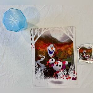 Disney Frozen II Olaf 48pc Puzzle with Blue Snowflake Case Complete Set